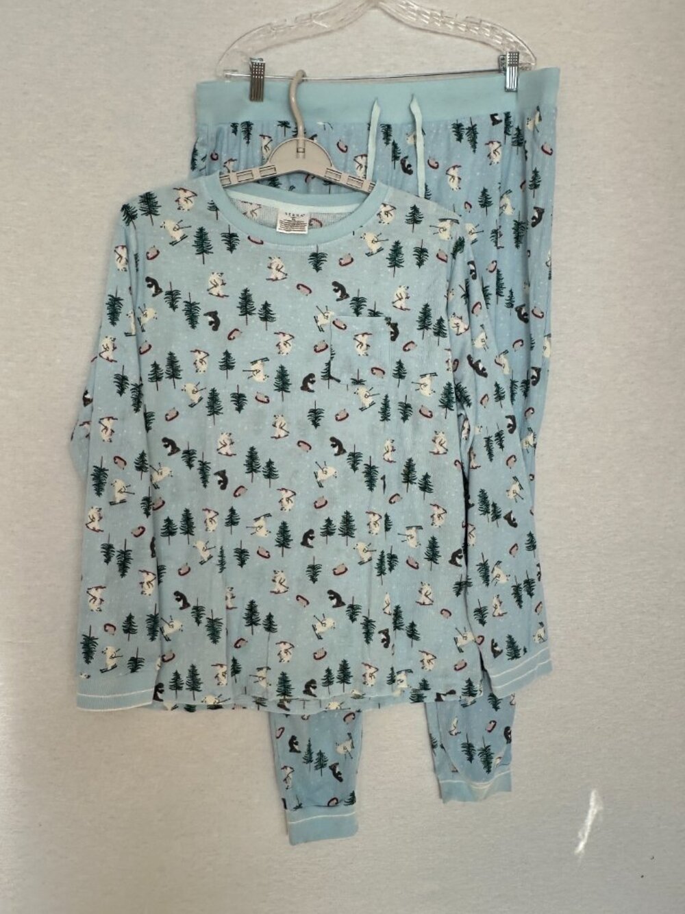 SERRA LADIES 2-PIECE PAJAMAS SET LONG SLEEVES PANTS W/ELASTIC WAISTBAND SIZE XL - Picture 1 of 12
